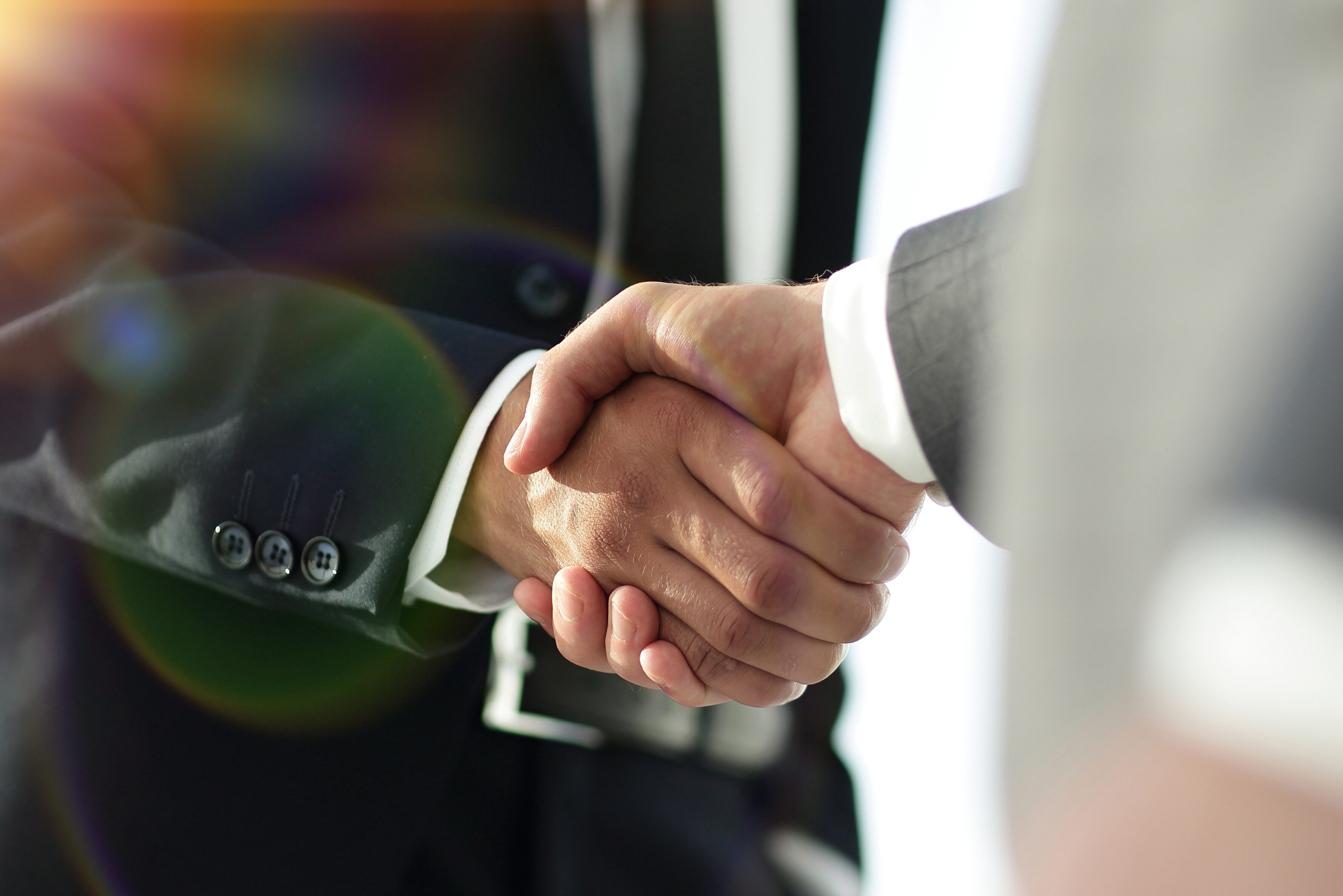 Business men giving a handshake. Business concept